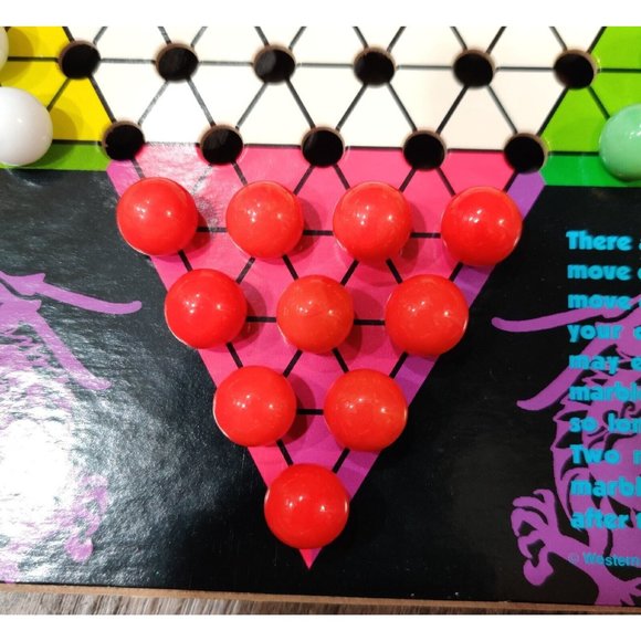 Vintage Golden Classic Games Chinese Checkers Board Game 60 Marbles Used - Picture 8 of 13